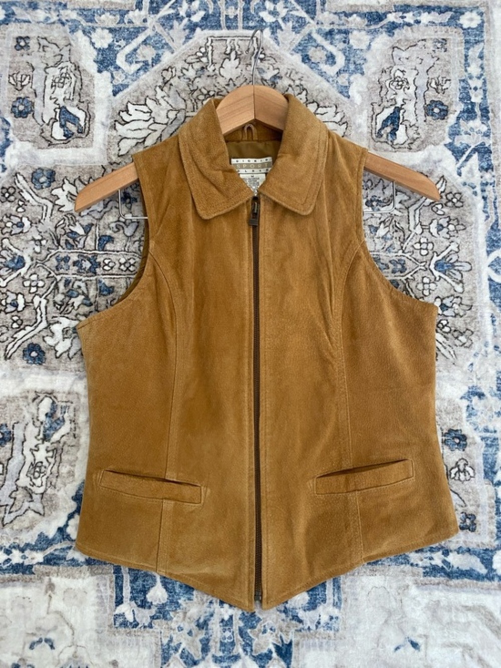 Sigrid Olsen Vintage 100% Leather Zip-Front Vest